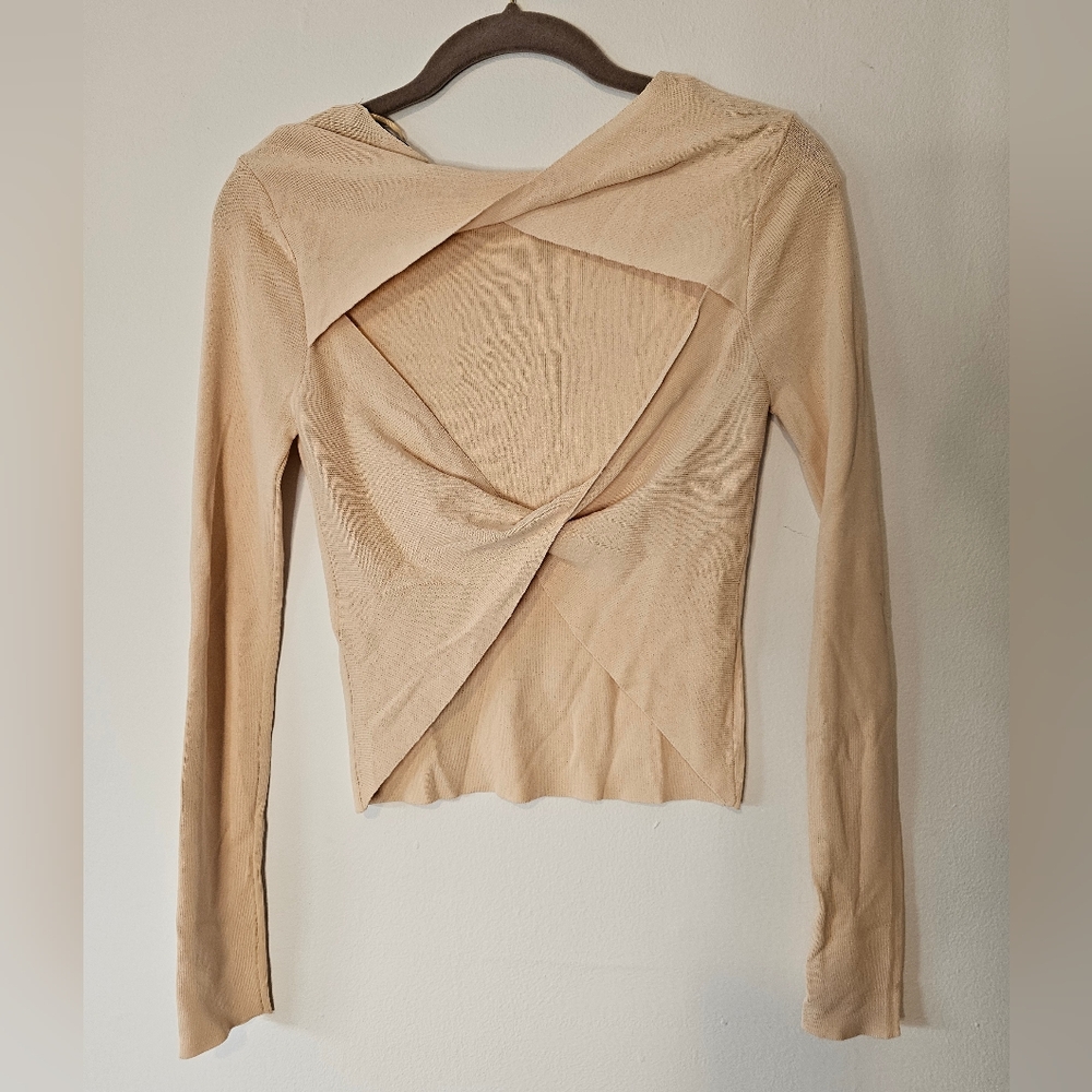 Zara stretchy open back blouse
